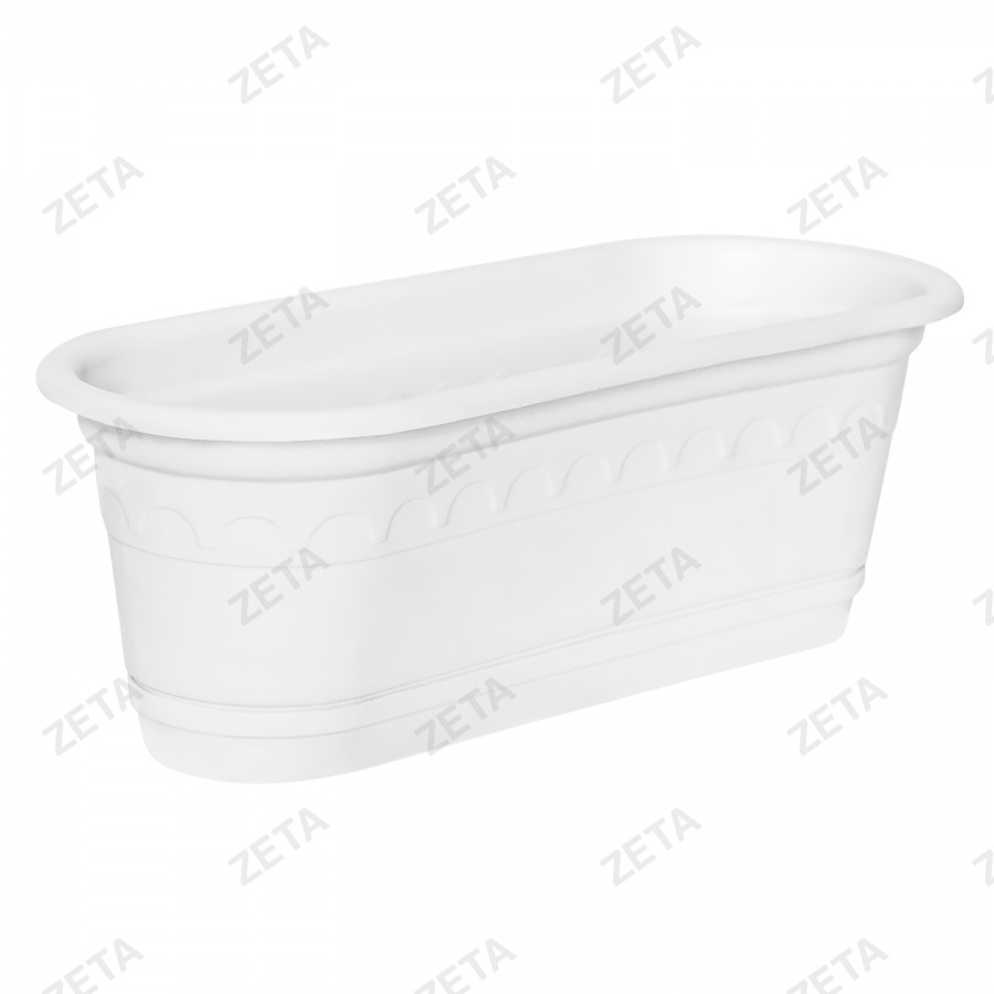 Горшок для цветов овальный с поддоном (30 см) белый - изображение 1