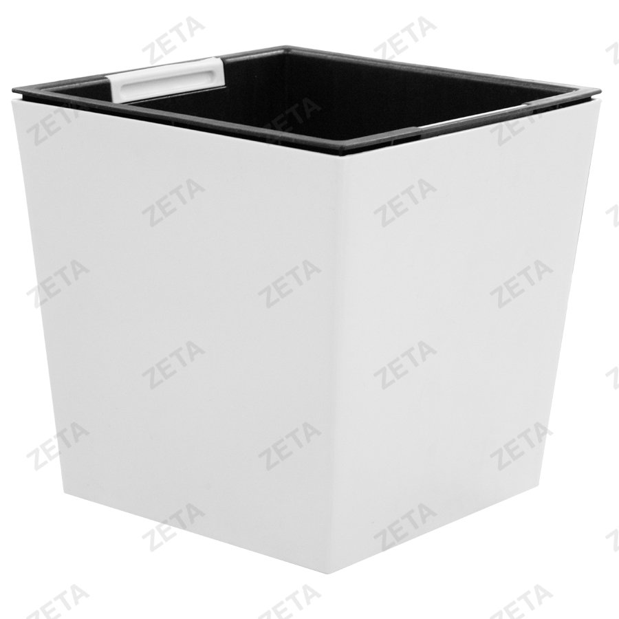 Кашпо для цветов (с внутренним горшком) (Малый) белое