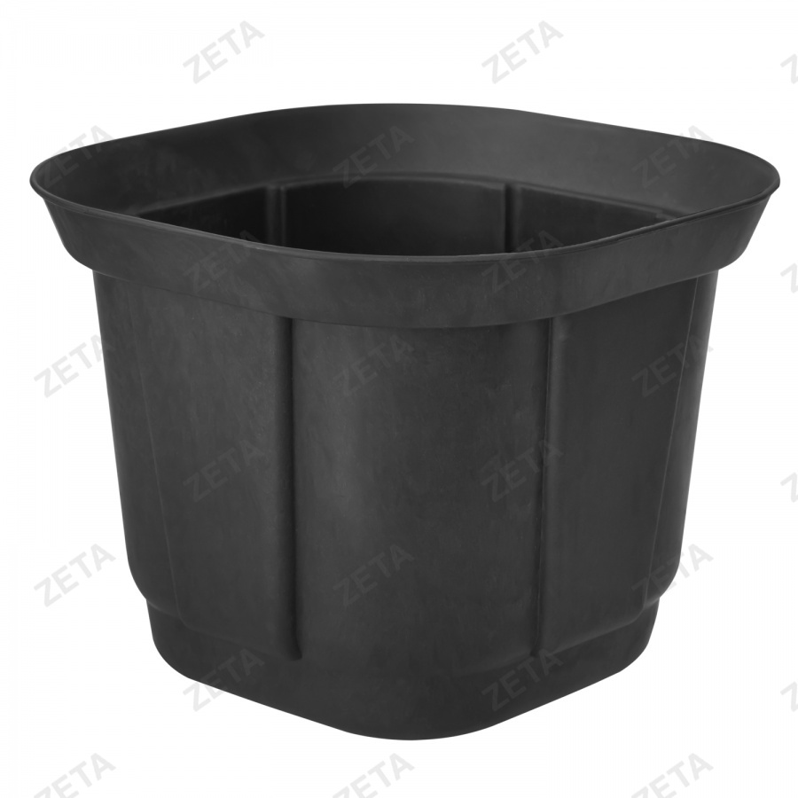 Горшок квадратный, чёрный "Б" (29 см)