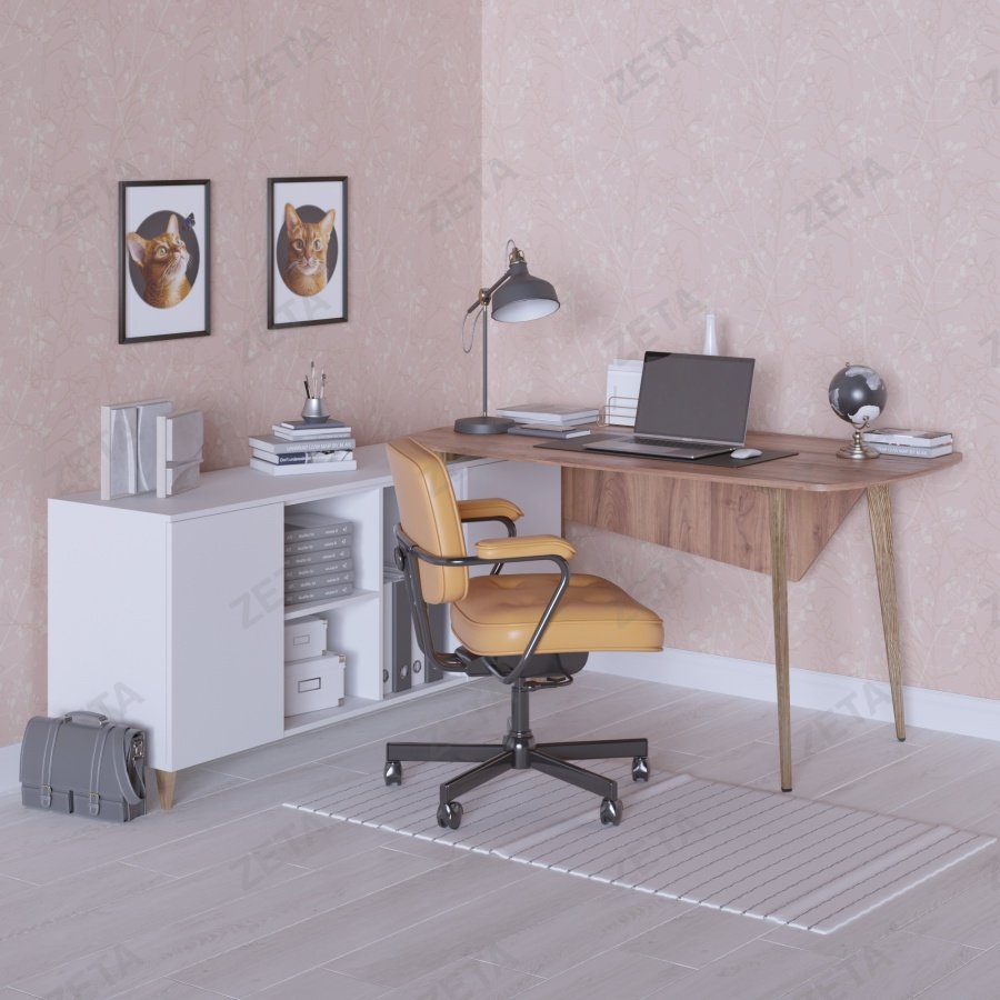 Стол с тумбой "Гарнет №2" (1500*800 мм.) овальная форма