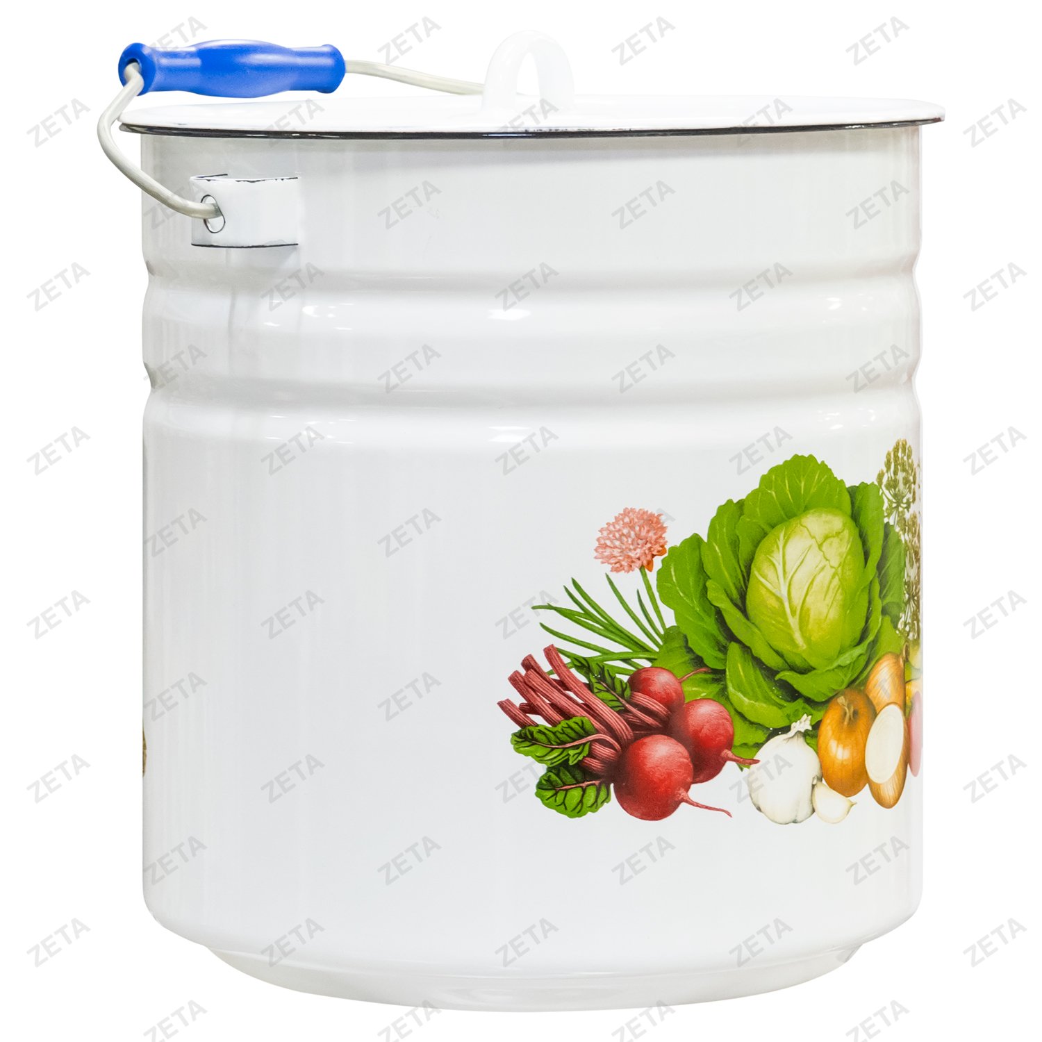 Ведро с крышкой 12 л цилиндр с рисунком №71 (Узб)