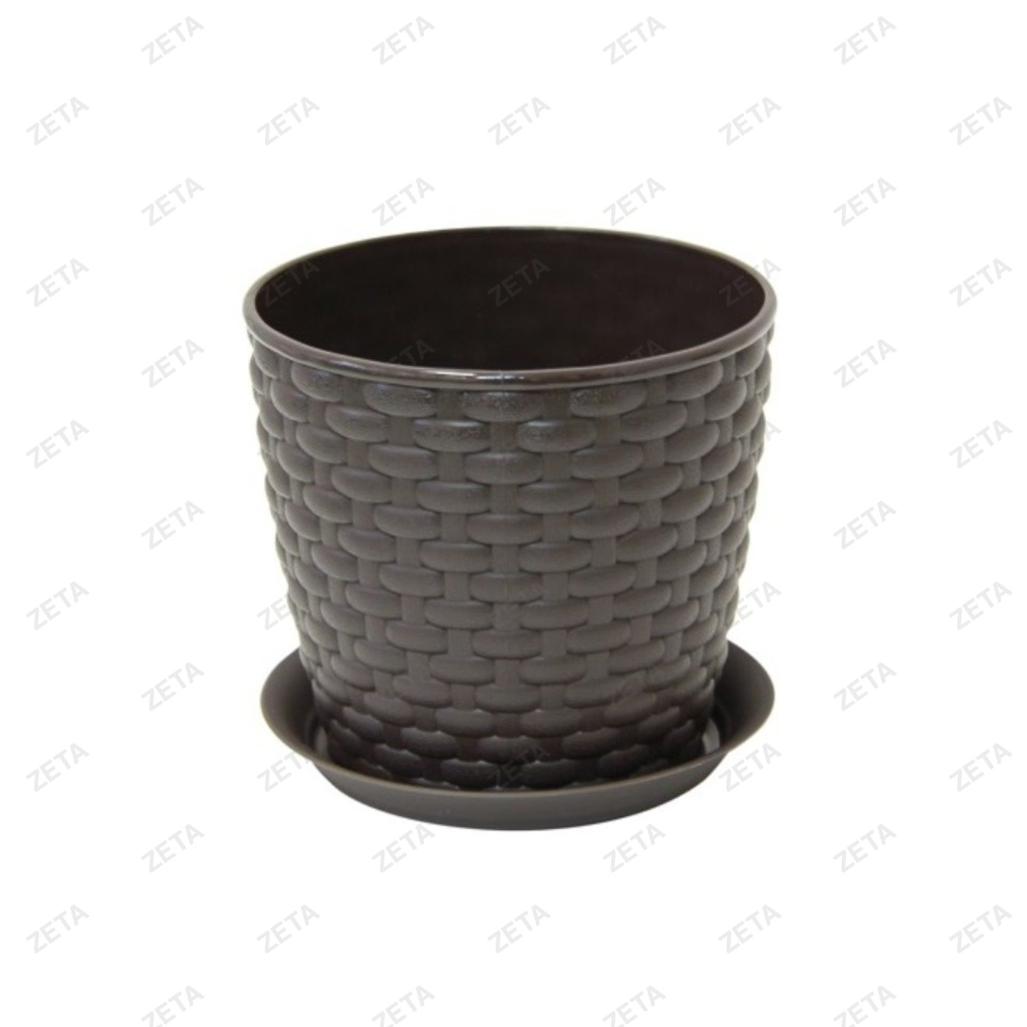 Кашпо 1 л. 135 мм. с поддоном "Ротанг" М 3080 - изображение 1