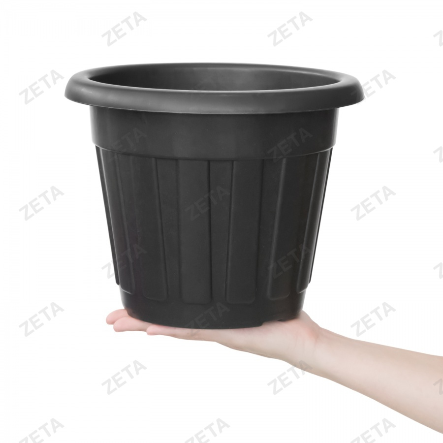 Горшок для цветов, чёрный "С" (d245)