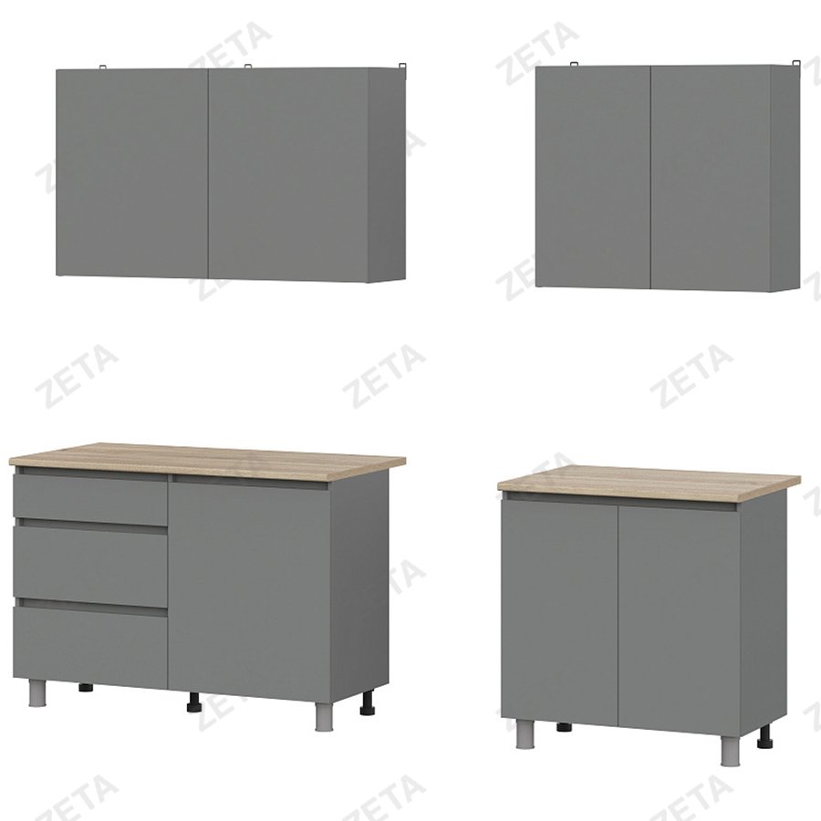 Кухонный гарнитур "Денвер" (2000 мм) №00-00110844 (графит серый/дуб сонома) (РФ)