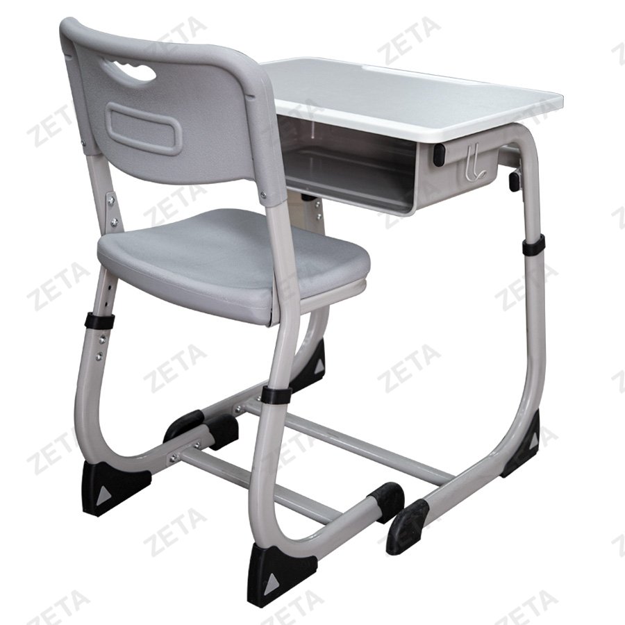 Парта школьная 1-местная + 1 стул, регулируемая №KZ-116 (серый) (ВИ)