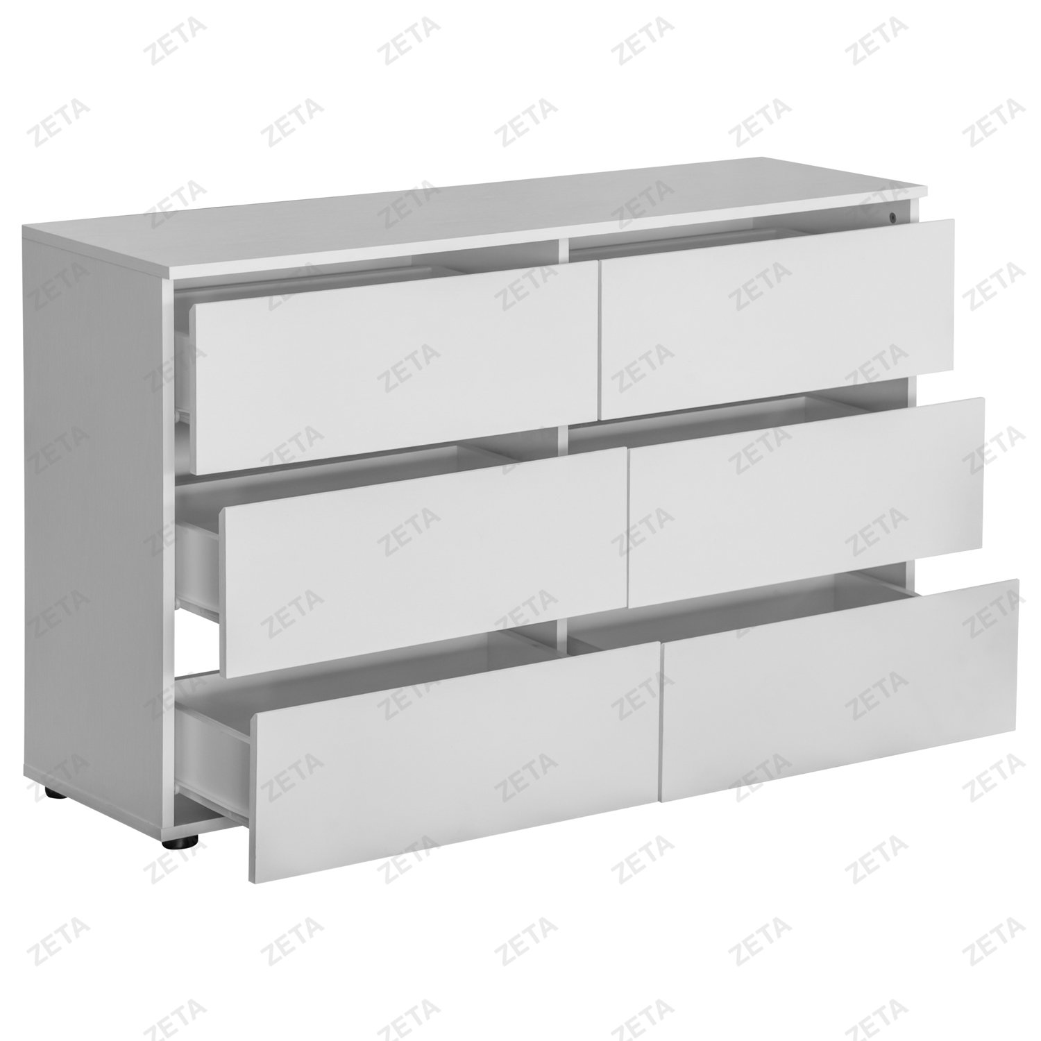 Комод МС "Токио" 6 ящиков (1200*370*735 мм.) №00-00106094 (белый) (РФ)