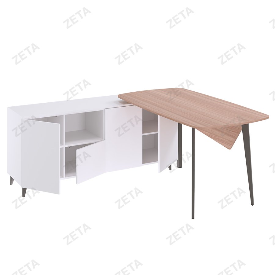 Стол с тумбой "Гарнет" (1500*800 мм.) овальная форма