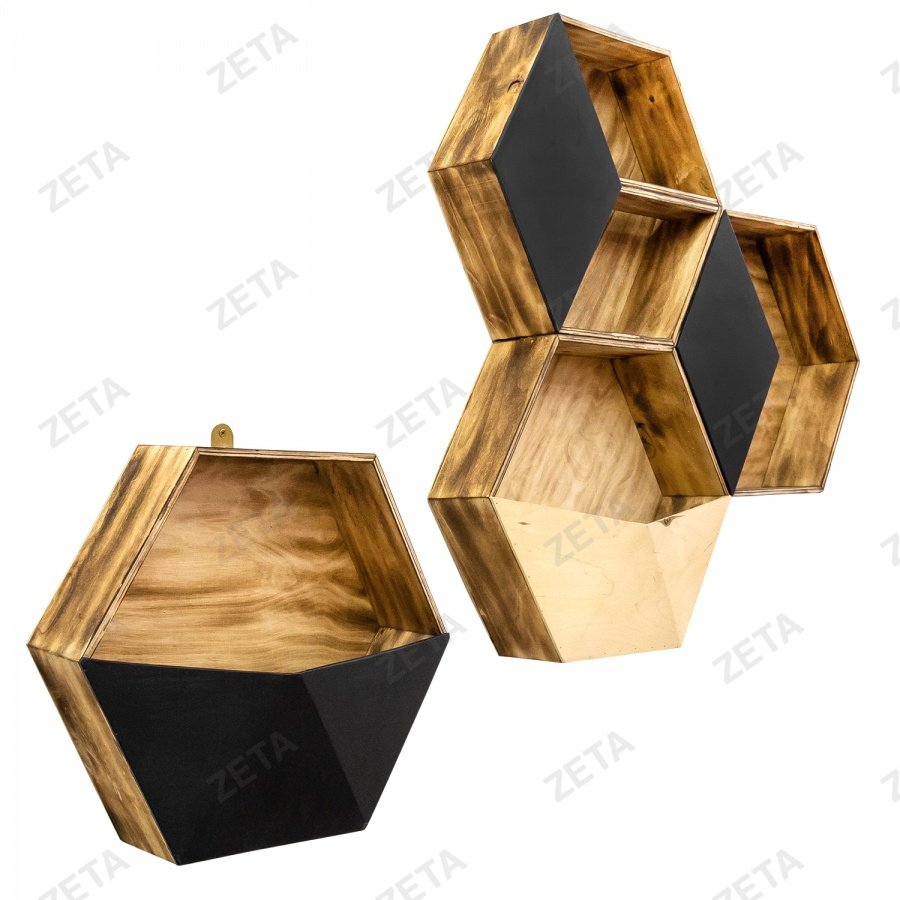 Полка настенная с изогнутой крышкой "Соты" (4 полки)