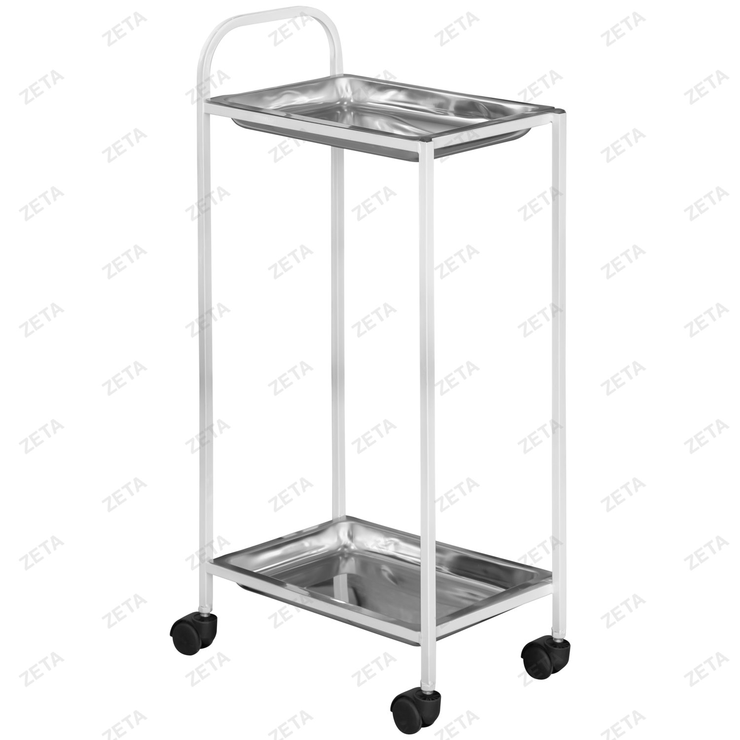 Столик инструментальный (малый с 2-мя лотками) №А-005 нерж.