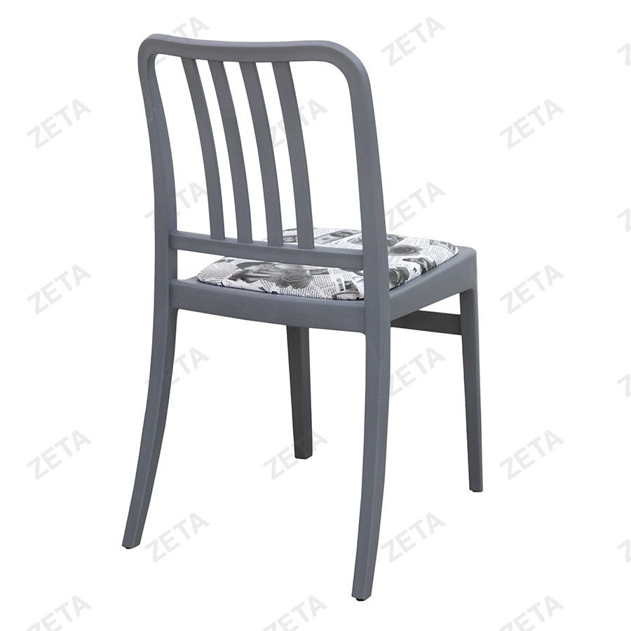 Стул пластиковый "Джеф" с мягким элементом (серый)