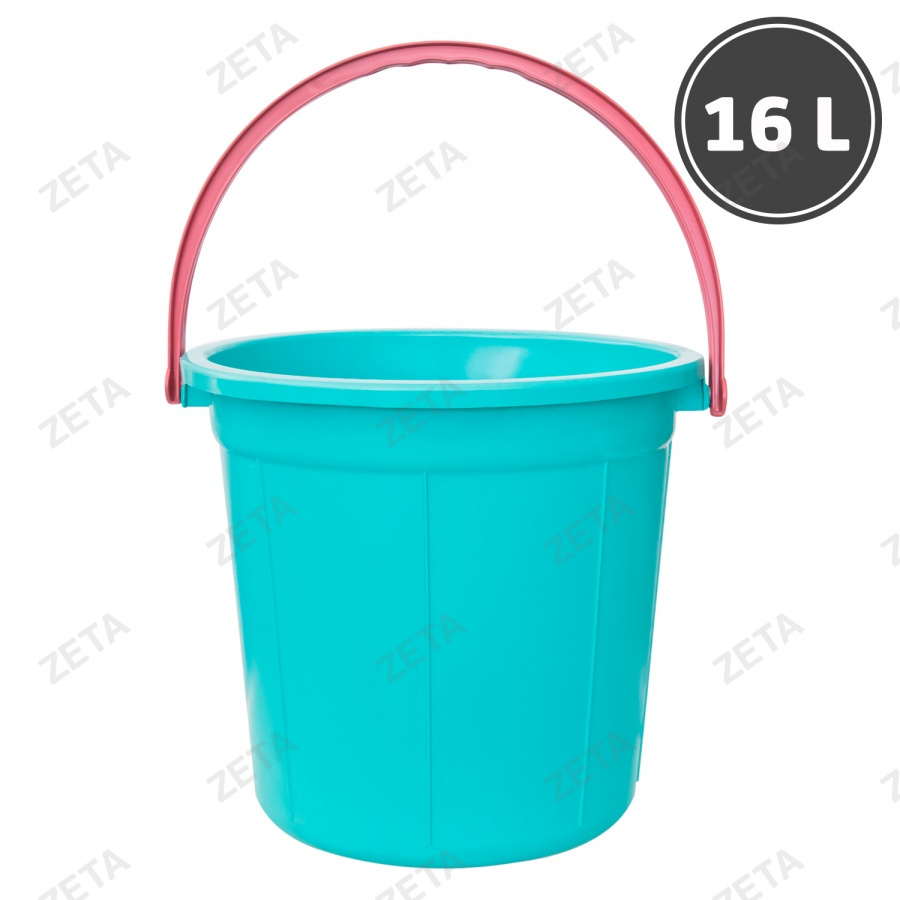 Ведро пластиковое, цветное (16 л.)