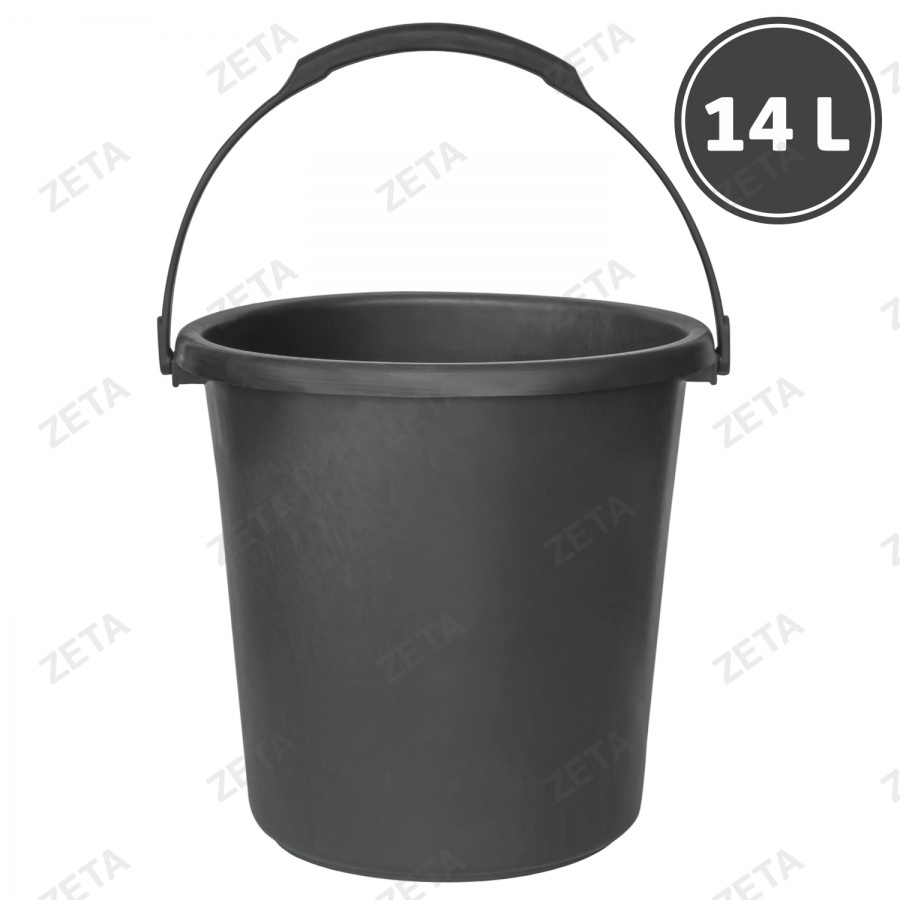 Ведро пластиковое, чёрное (14 л.) - изображение 1