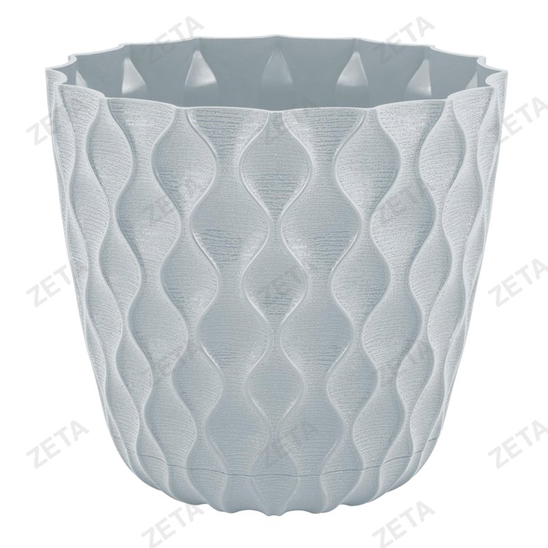 Горшок для цветов 650 мл. диаметр 115 мм. InGreen "Wave" с дренажной сеткой, съемный поддон