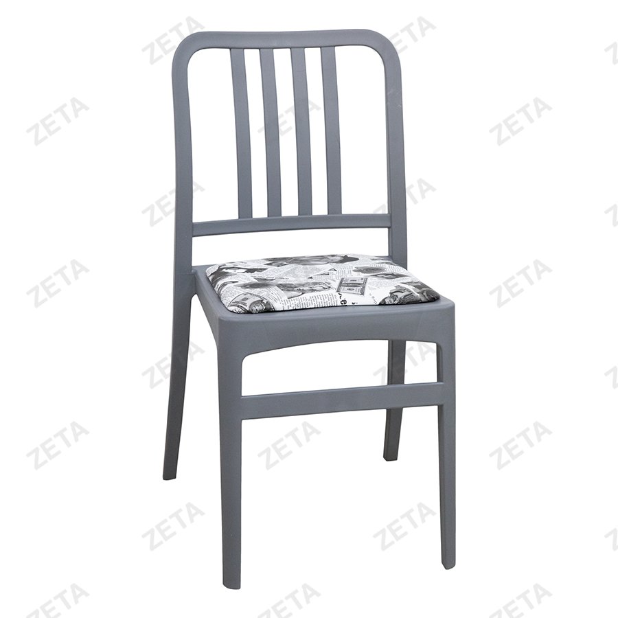 Стул пластиковый "Джеф" с мягким элементом (серый) - изображение 1