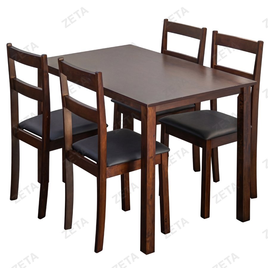 Комплект мебели: стол + 4 стула №А2 (венге/черный) (Малайзия)