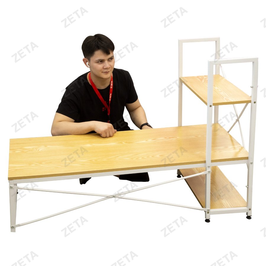 Cтол (120*48*84 см) №S02 (натуральный/чёрный) (ВИ)