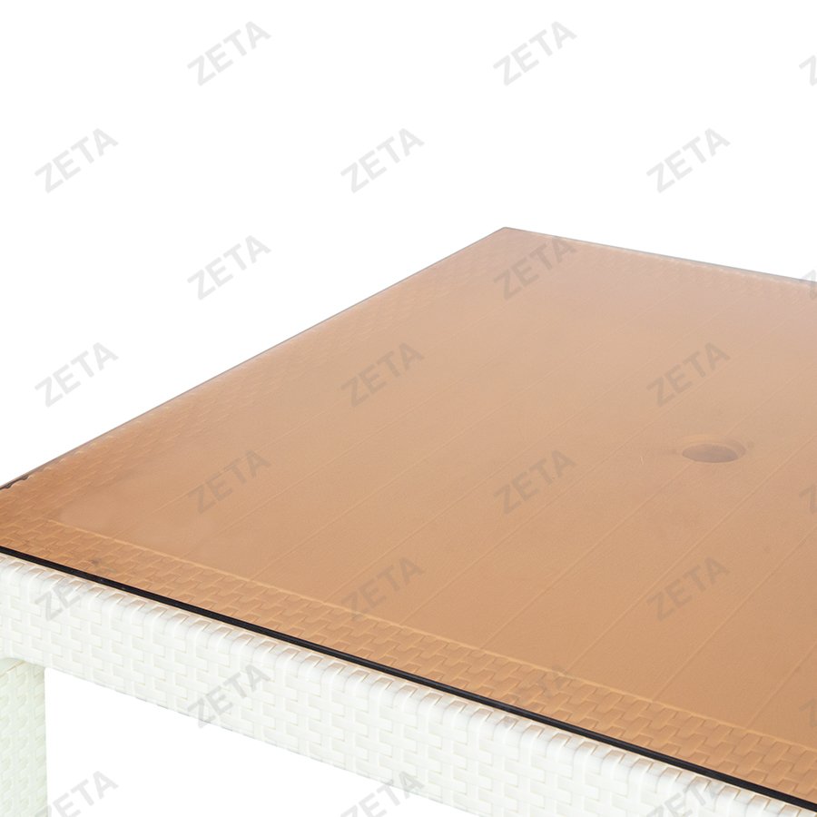 Стол квадратный со стеклом Premium (белый) (Уз-S)