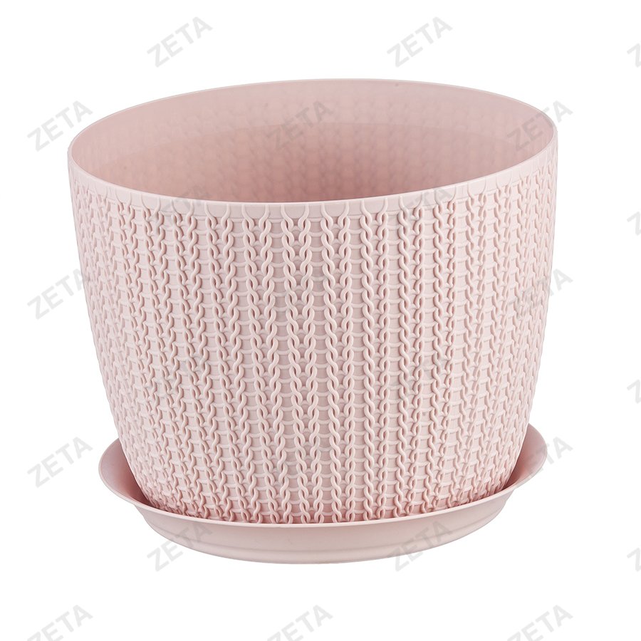 Кашпо 4,5 л. d210 мм. с поддоном "Вязание" №М 3122