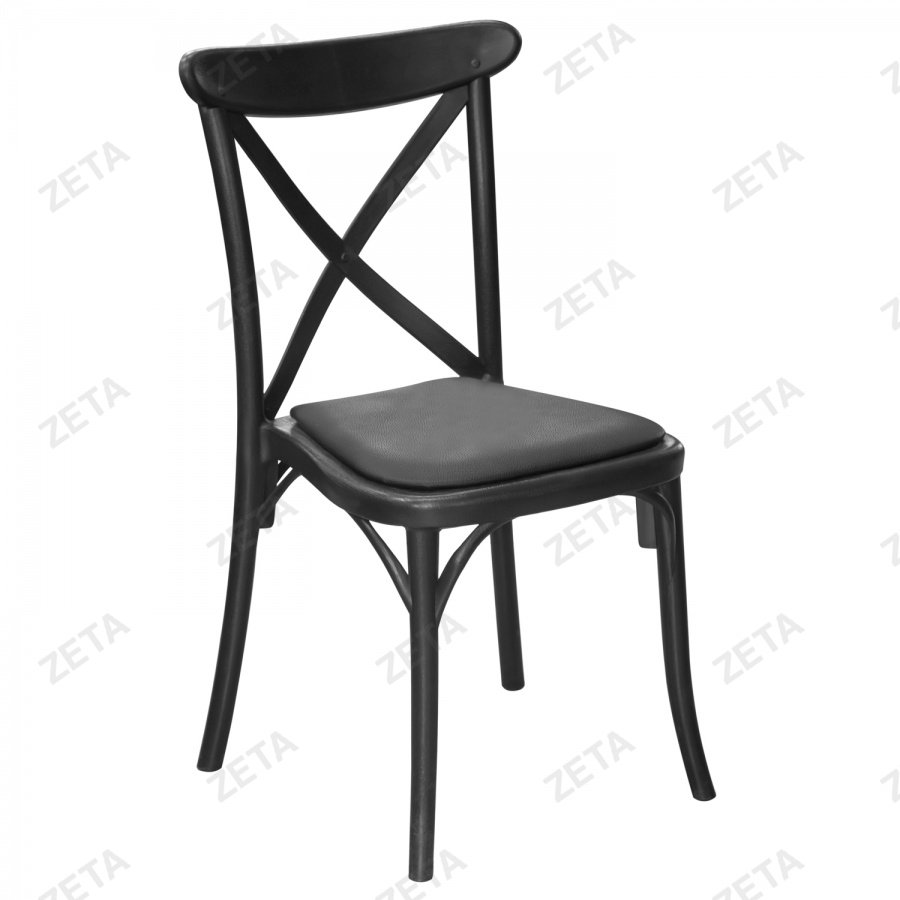 Стул пластиковый "Кантри" чёрный (с мягким элементом) - изображение 1