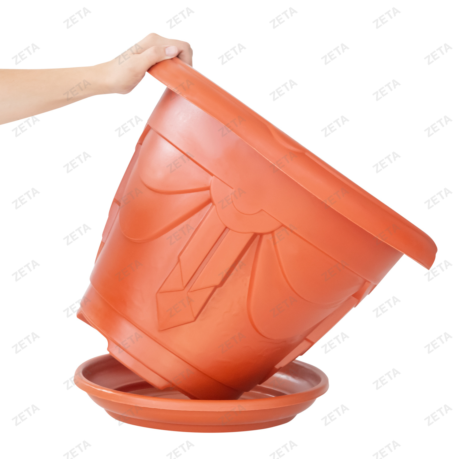 Горшок для цветов пластиковый №10 (коричневый)