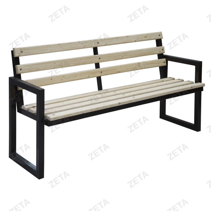 Скамья уличная со спинкой, с подлокотником (7 брусьев)