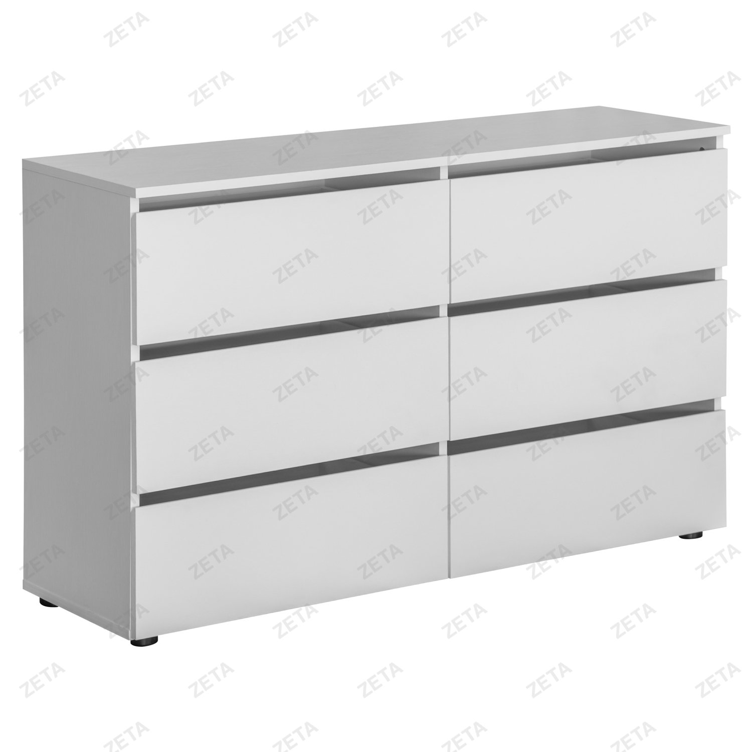 Комод МС "Токио" 6 ящиков (1200*370*735 мм.) №00-00106094 (белый) (РФ)