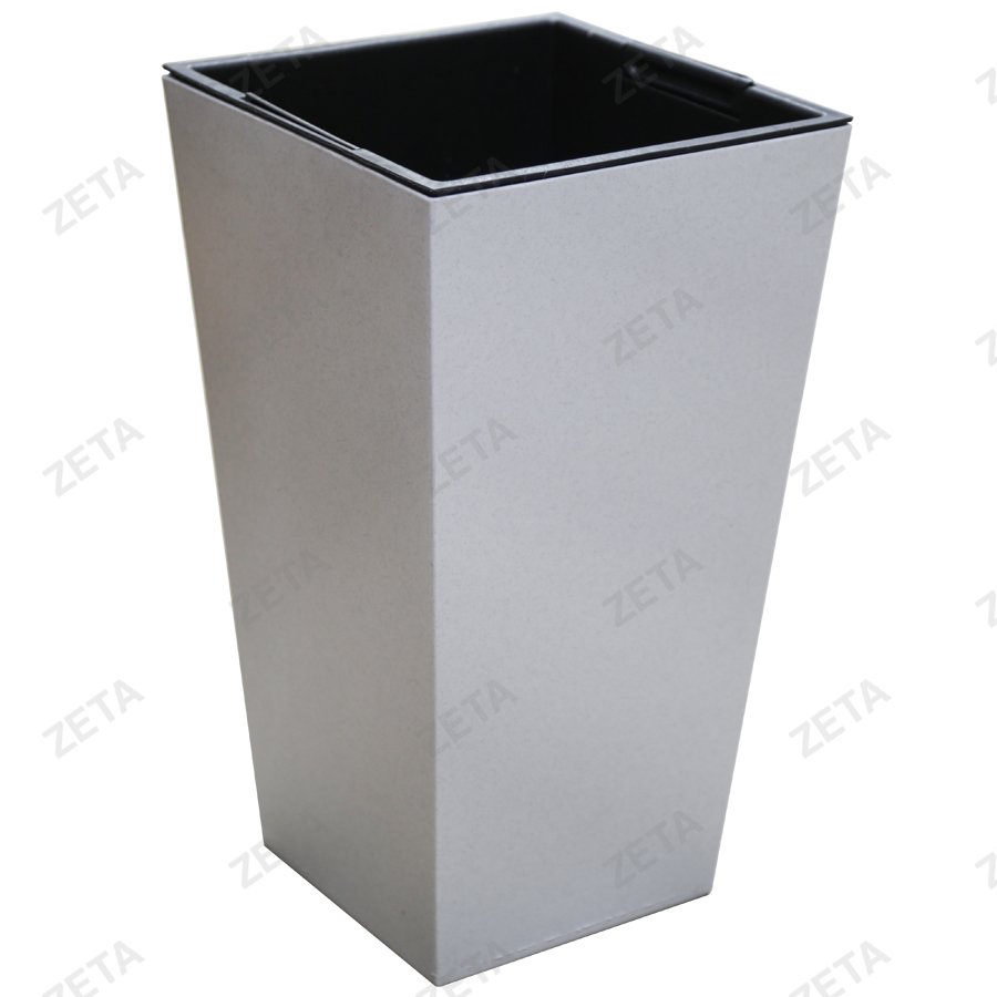 Кашпо для цветов (с внутренним горшком) (Большой) белый мрамор