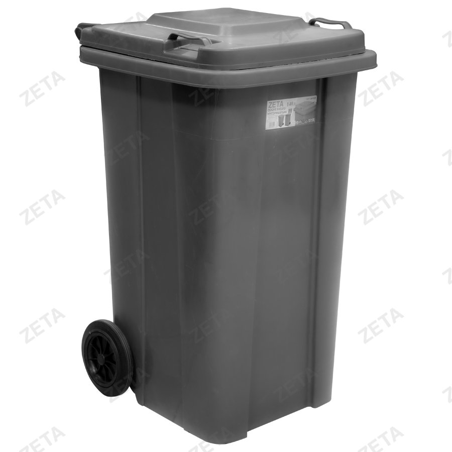 Мусорный бак с крышкой на колёсах, цветной (140 л.)