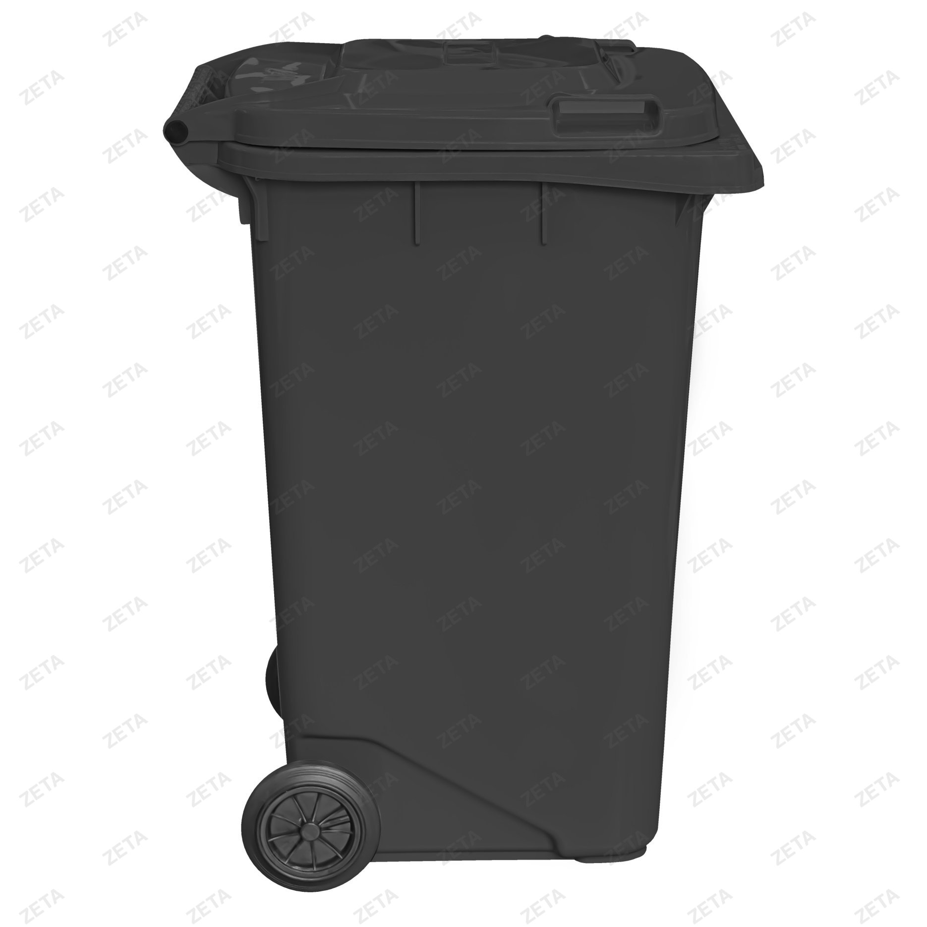 Бак мусорный 280 л. с крышкой, на колесах (чёрный)