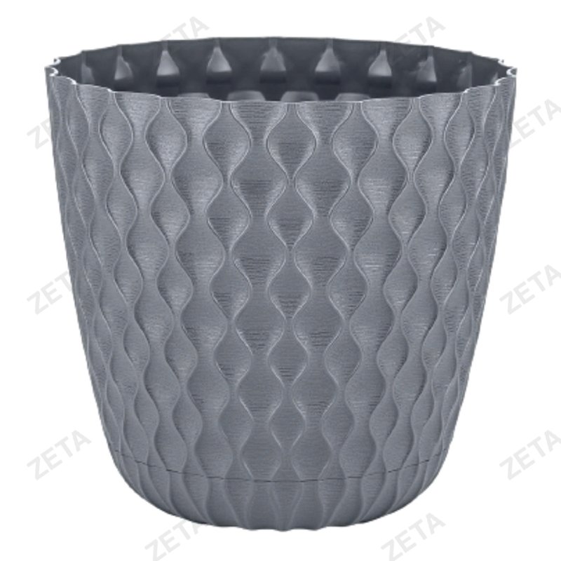 Горшок для цветов 2.5 л. диаметр 175 мм. InGreen "Wave" с дренажной сеткой, съемный поддон