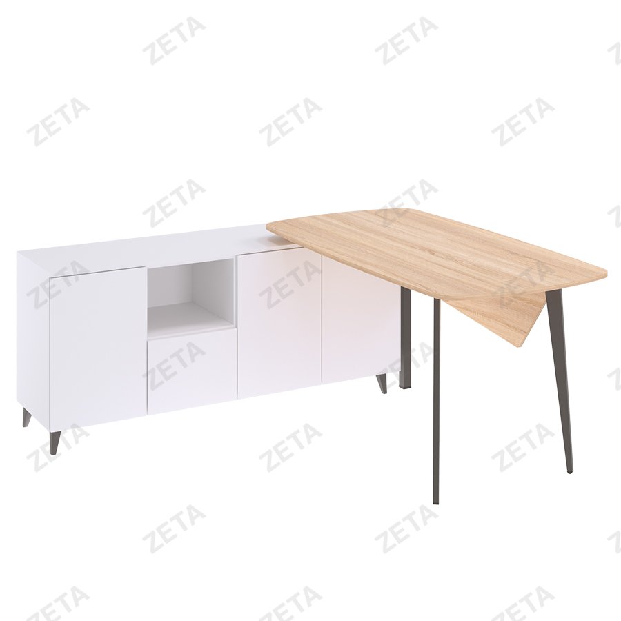 Стол с тумбой "Гарнет" (1500*800 мм.) овальная форма