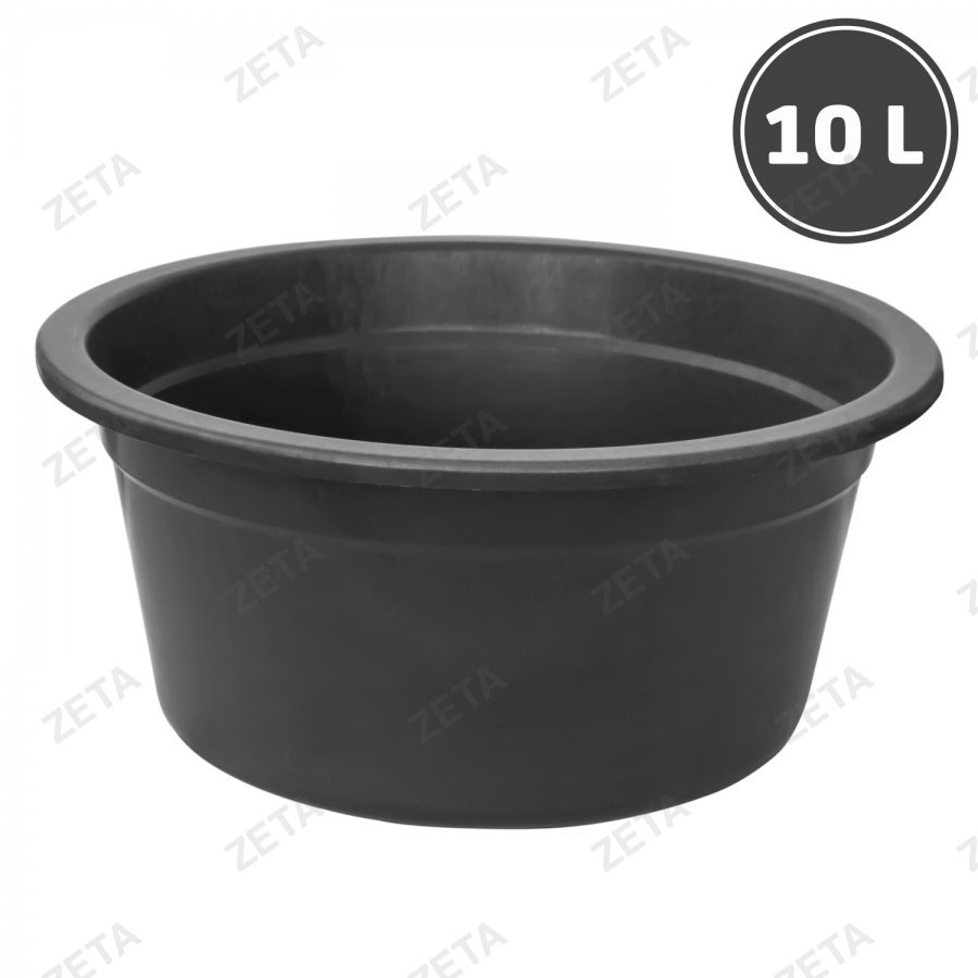 Таз пластиковый глубокий, чёрный (10 л.) - изображение 1
