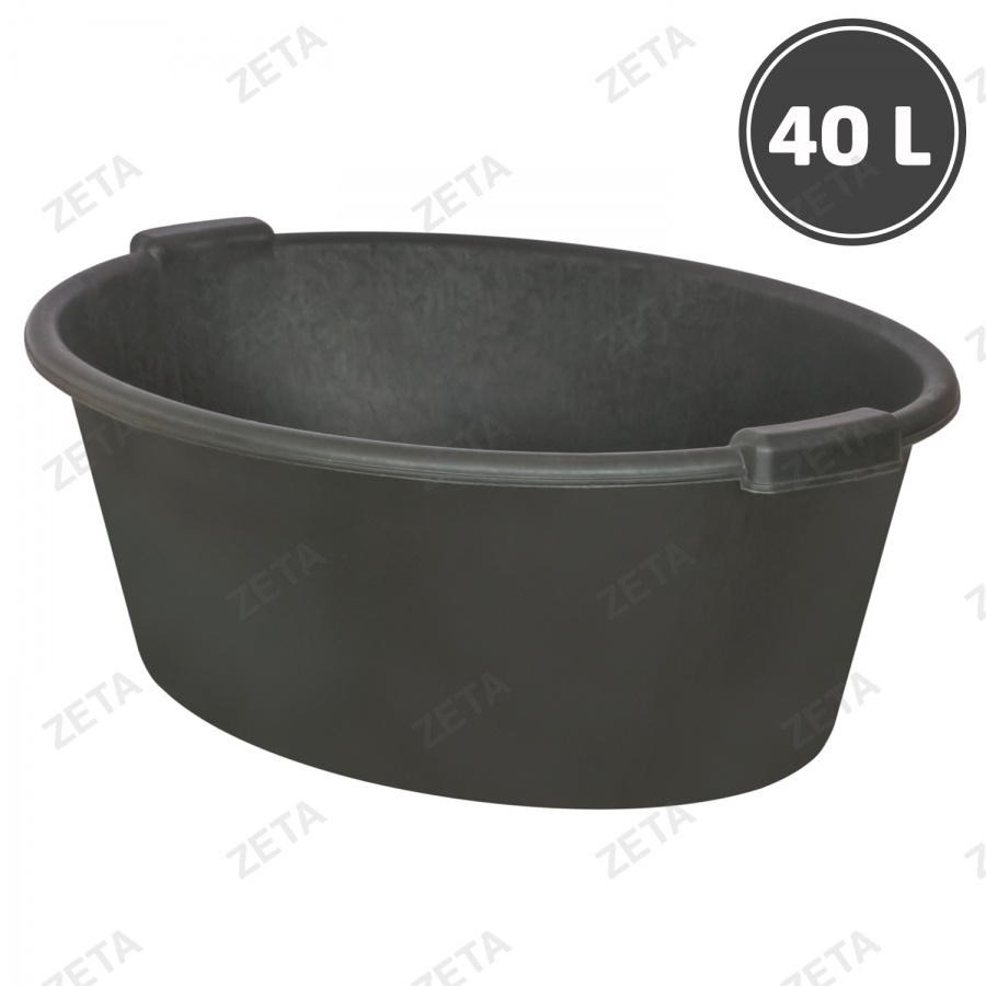 Таз пластиковый, чёрный "Флора" (40 л.)