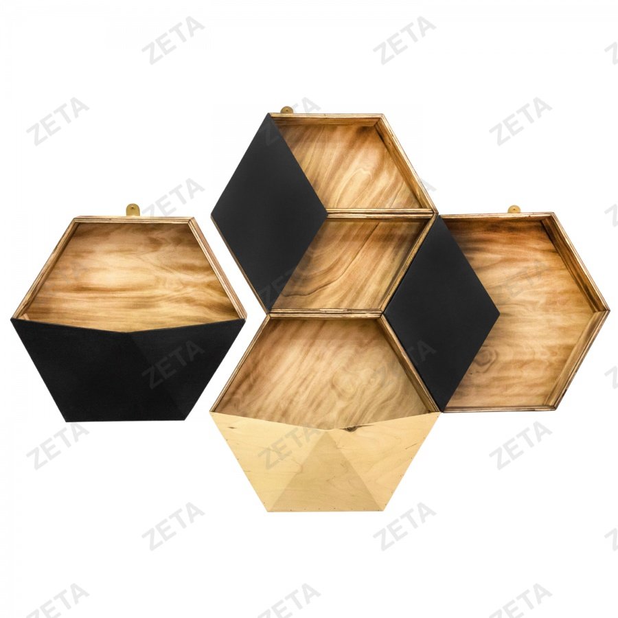 Полка настенная с изогнутой крышкой "Соты" (4 полки) - изображение 1