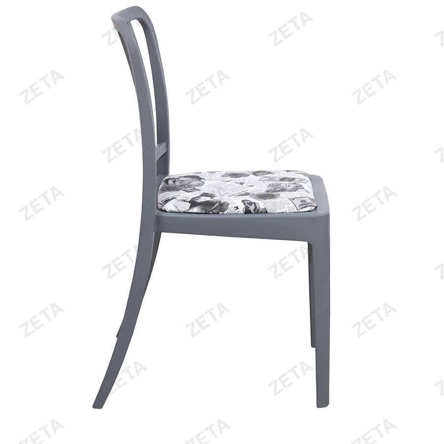 Стул пластиковый "Джеф" с мягким элементом (серый)