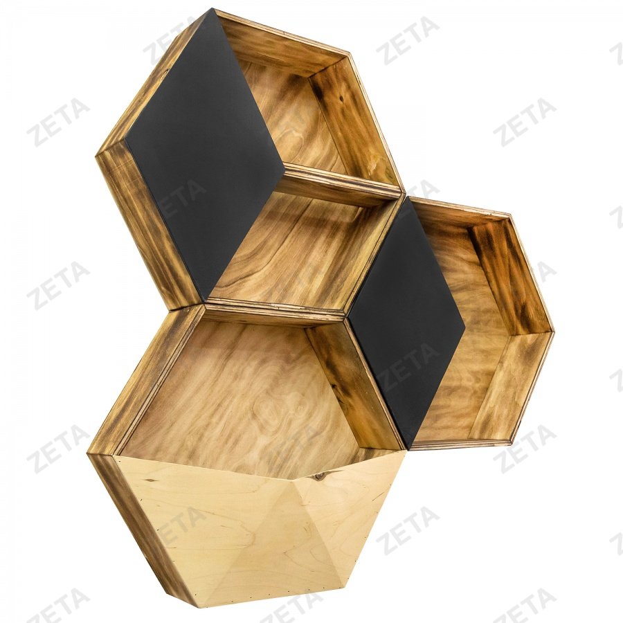 Полка настенная с изогнутой крышкой "Соты" (4 полки)