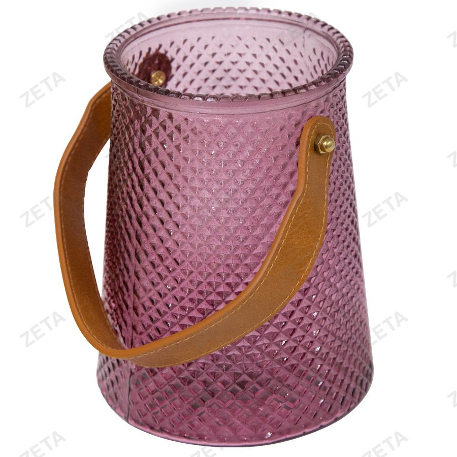 Ваза для цветов с кожаной ручкой "ZD-6023" (бордовый) (ВИ)