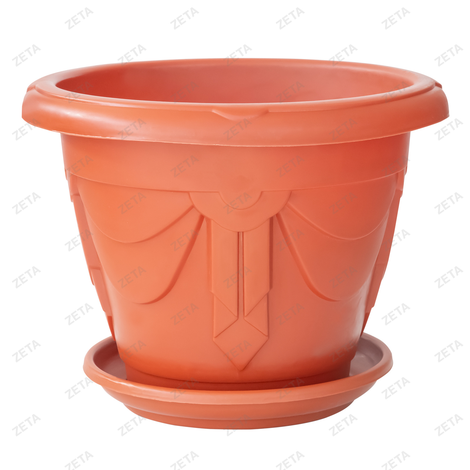 Горшок для цветов пластиковый №10 (коричневый)