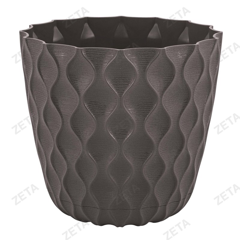 Горшок для цветов 650 мл. диаметр 115 мм. InGreen "Wave" с дренажной сеткой, съемный поддон - изображение 1