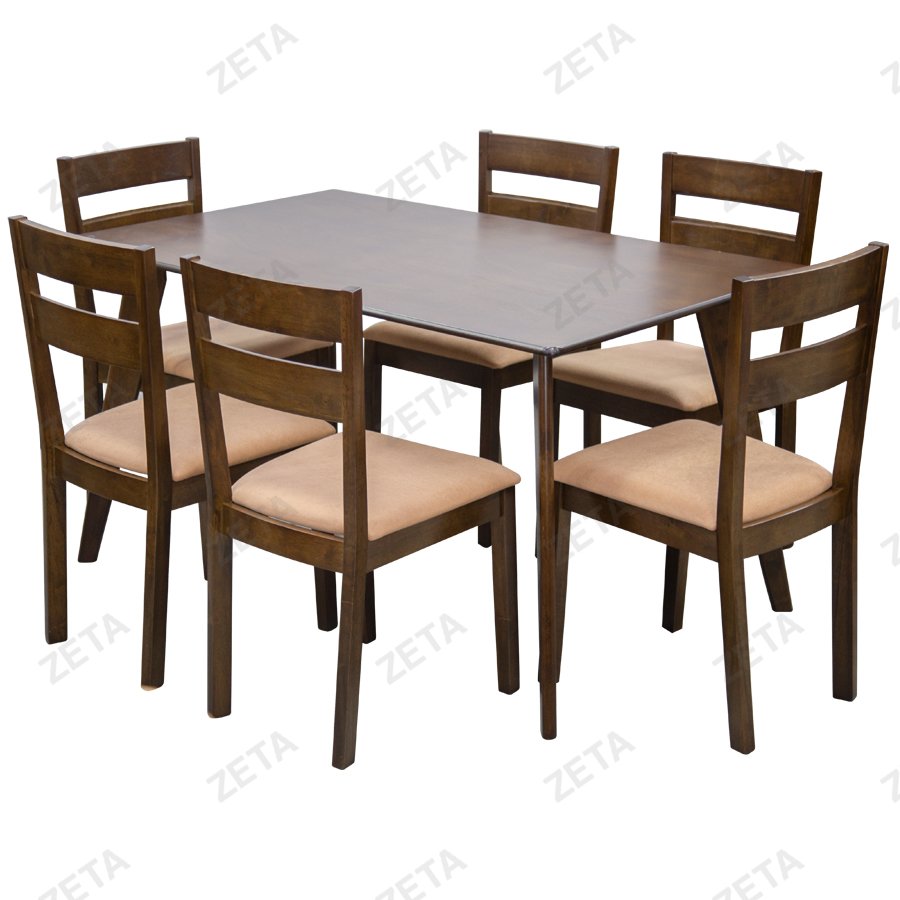 Комплект мебели "Envidia": стол + 6 стульев (дуб/песочно-коричневый) (Малайзия) - изображение 1