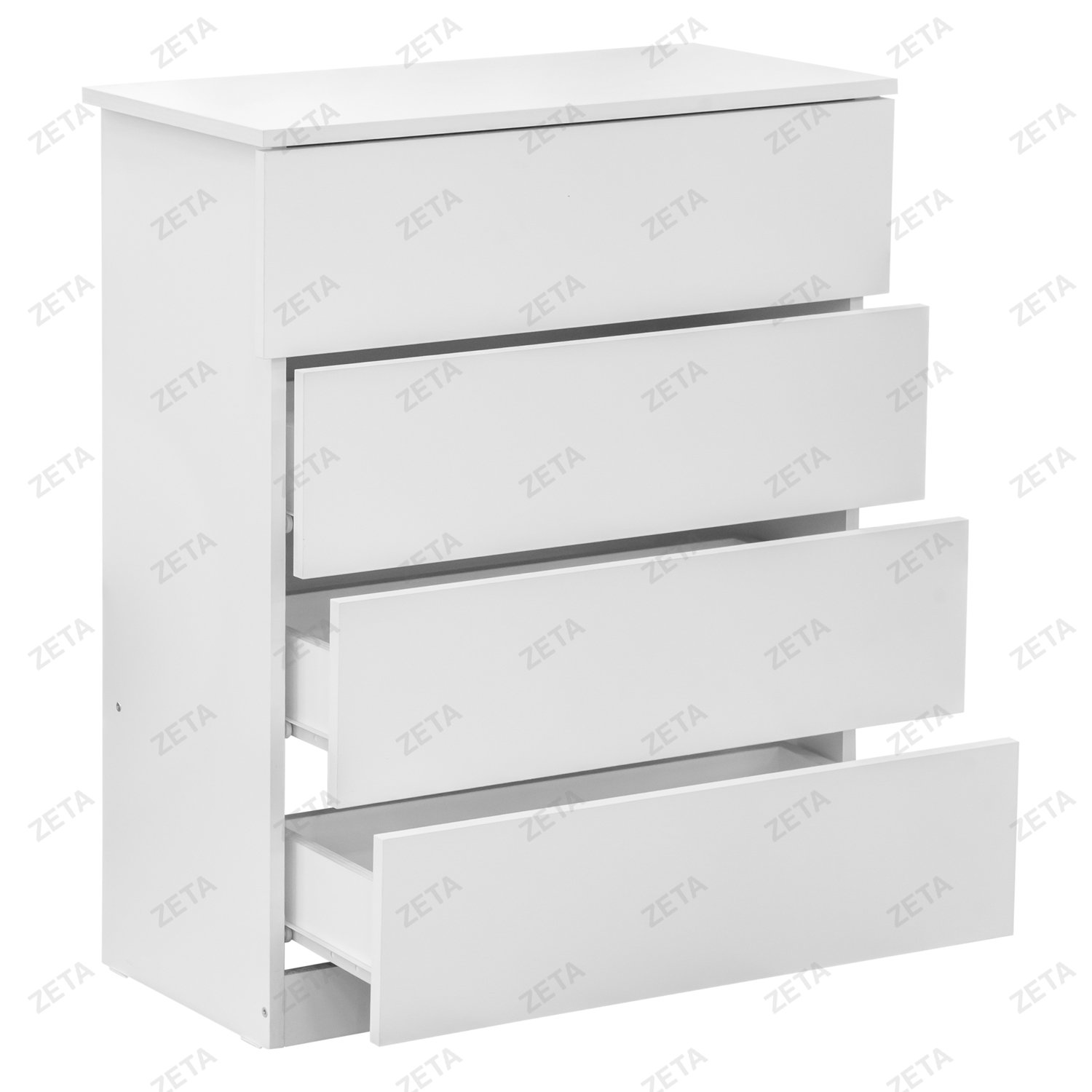 Комод "КМ 1 серия 2" 4 ящика (700*350*860 мм.) №00-00107045 (белый)