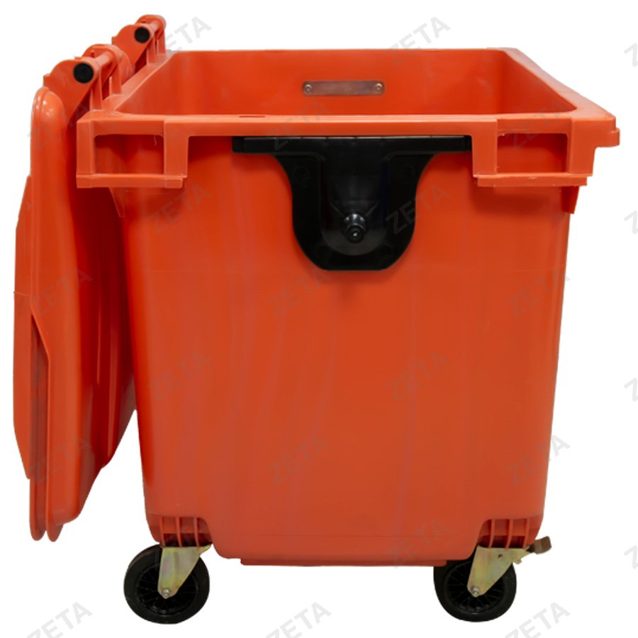 Бак мусорный с крышкой 1100 л на колесах "Sabalan" (оранжевый) (И)