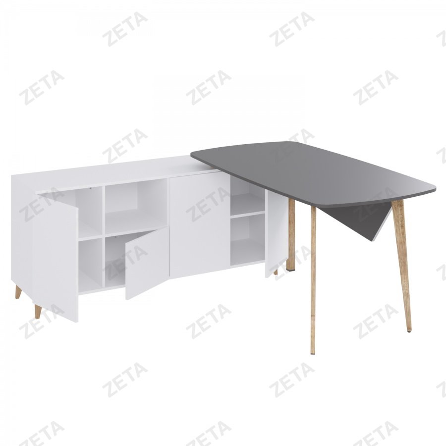 Стол с тумбой "Гарнет" (1500*800 мм.) овальная форма