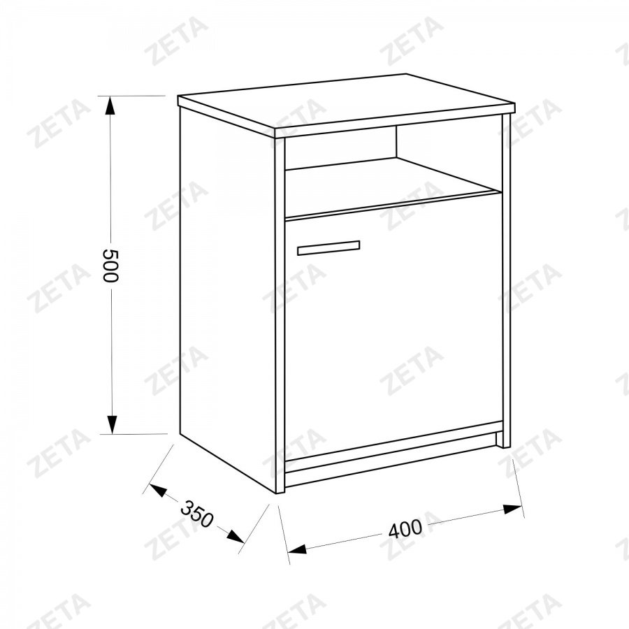 Тумба с полкой Кул-5 400*350*500 Н стандартные цвета