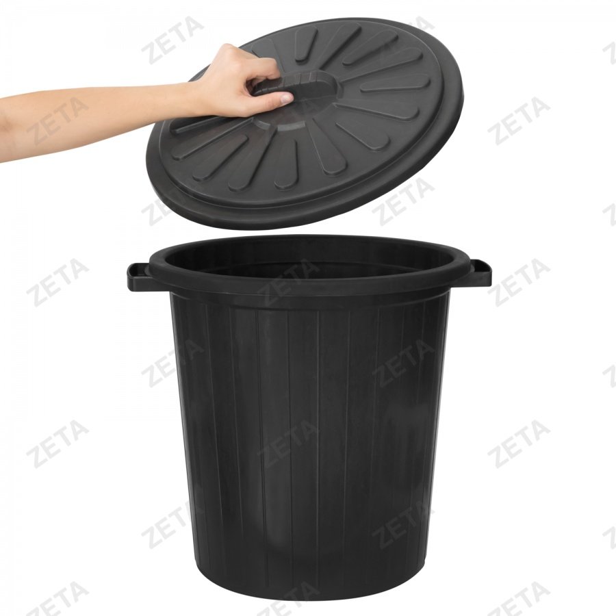 Бак мусорный 35 л с крышкой м/п черн.