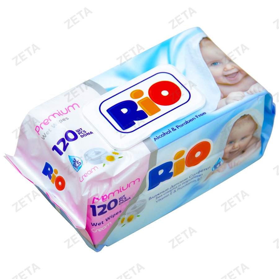 Салфетки влажные Rio Baby с кремом 72 шт