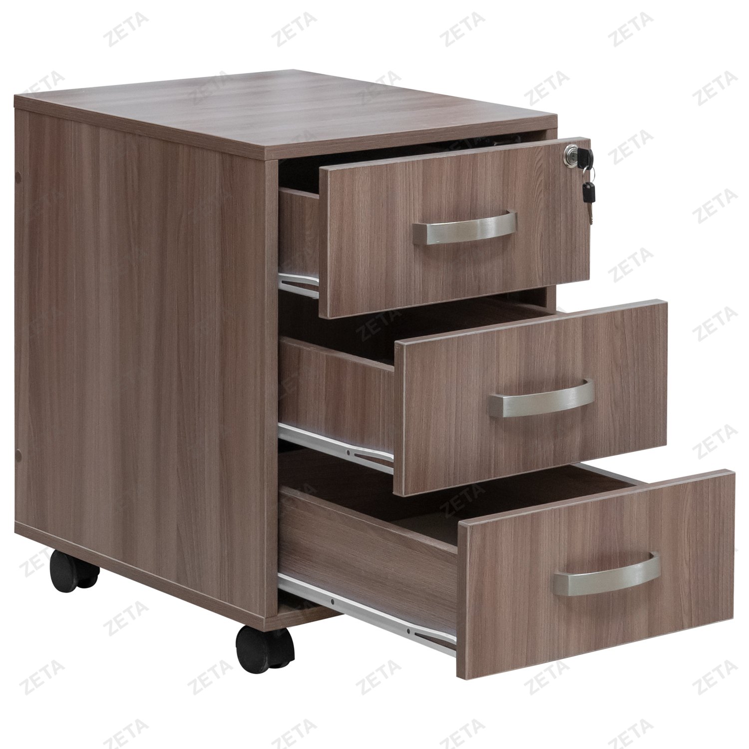 Тумба мобильная с замком Кул-105 (ясень шимо темный) (ТП)