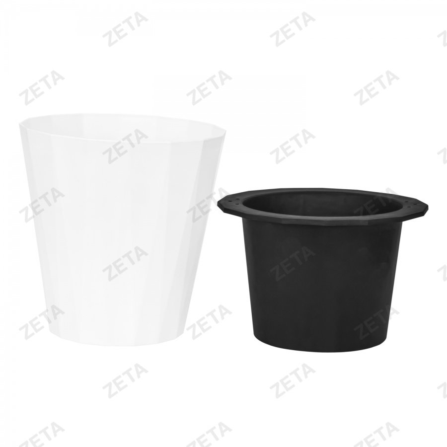 Кашпо для цветов "Блум" белое (круглое)