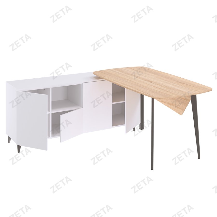 Стол с тумбой "Гарнет" (1500*800 мм.) овальная форма