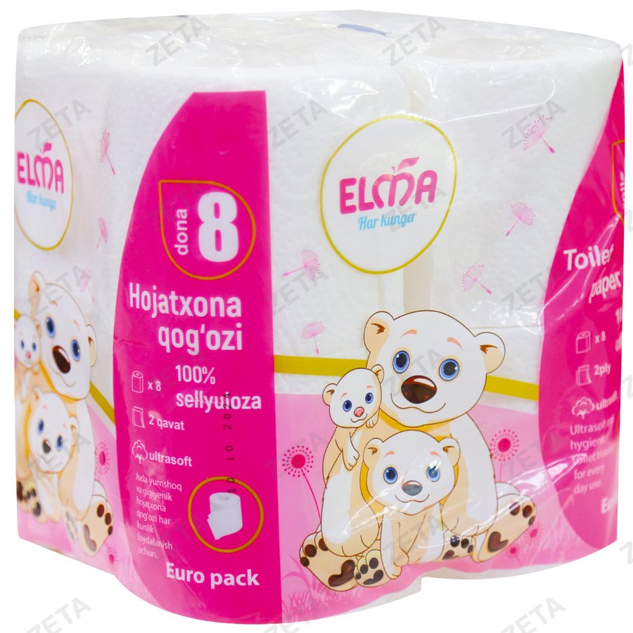 Туалетная бумага Ultra Soft 2-слойная 8 шт. №103 Elma (Узб)